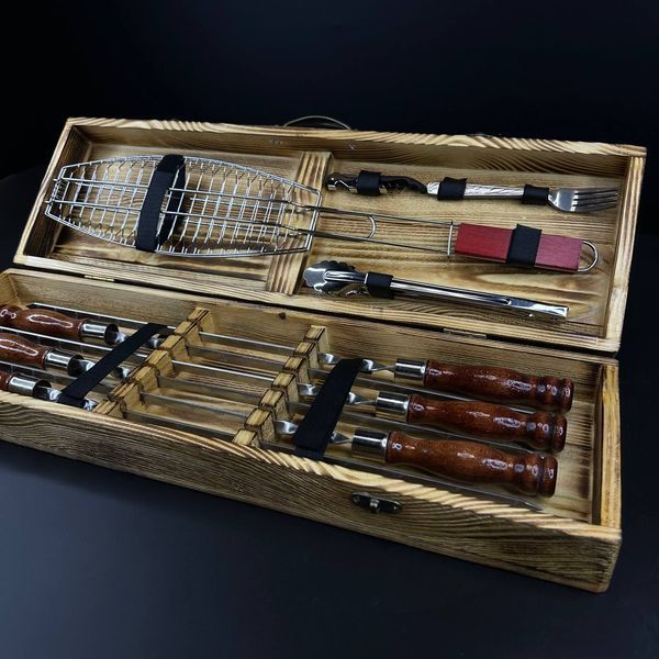 Набір шампурів у кейсі Grill Box-2 S. Шашличний набір. Подарунок чоловікові Grill Box-2 S фото