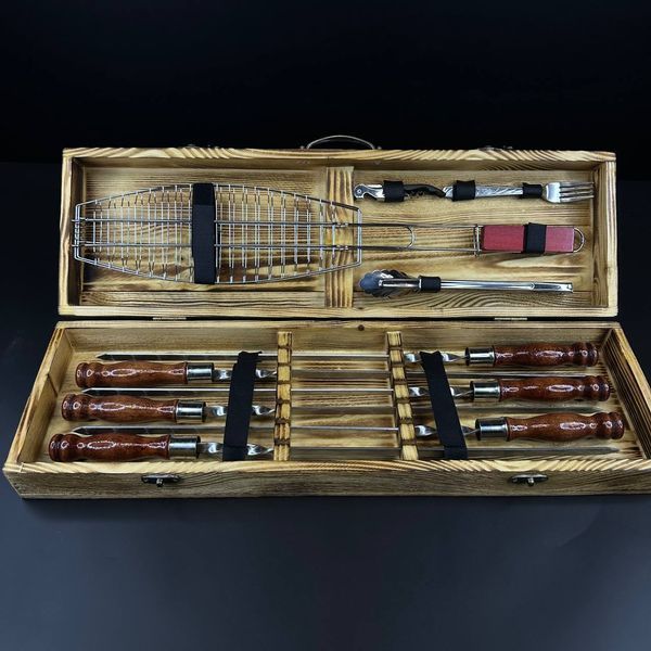 Набір шампурів у кейсі Grill Box-2 S. Шашличний набір. Подарунок чоловікові Grill Box-2 S фото
