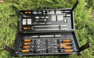 Набор шампуров Кейс-столик Grill master M. Шашлычный набор. Подарок отцу + Гравировка Grill master M фото