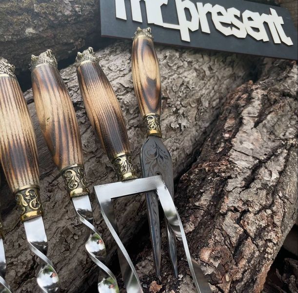 Набор шампуров в кожаном чехле Premium-Lux №5. Подарок брату  Premium-Lux №5 фото