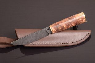 Ніж авторський "Удача" Дамасська сталь, підкова коня Н0522 фото