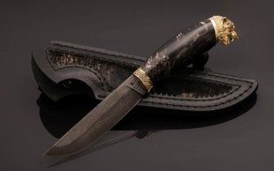 Ніж ручної роботи "Сірий вовк " дамаська сталь Н0859 фото