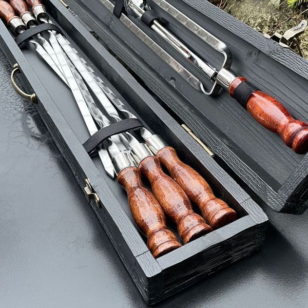 Набор шампуров в кейсе Blackwood mini black.Шашлычный набор. Подарок мужчине Blackwood mini black фото